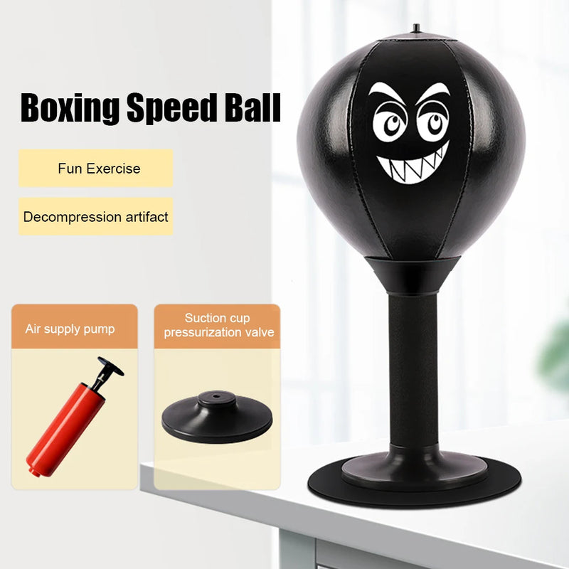 Stress Relief Punching Suction Cup Base Fighting Speed Ball Spring Foam Set Easy Installation Inflatable for Fitness Equipment