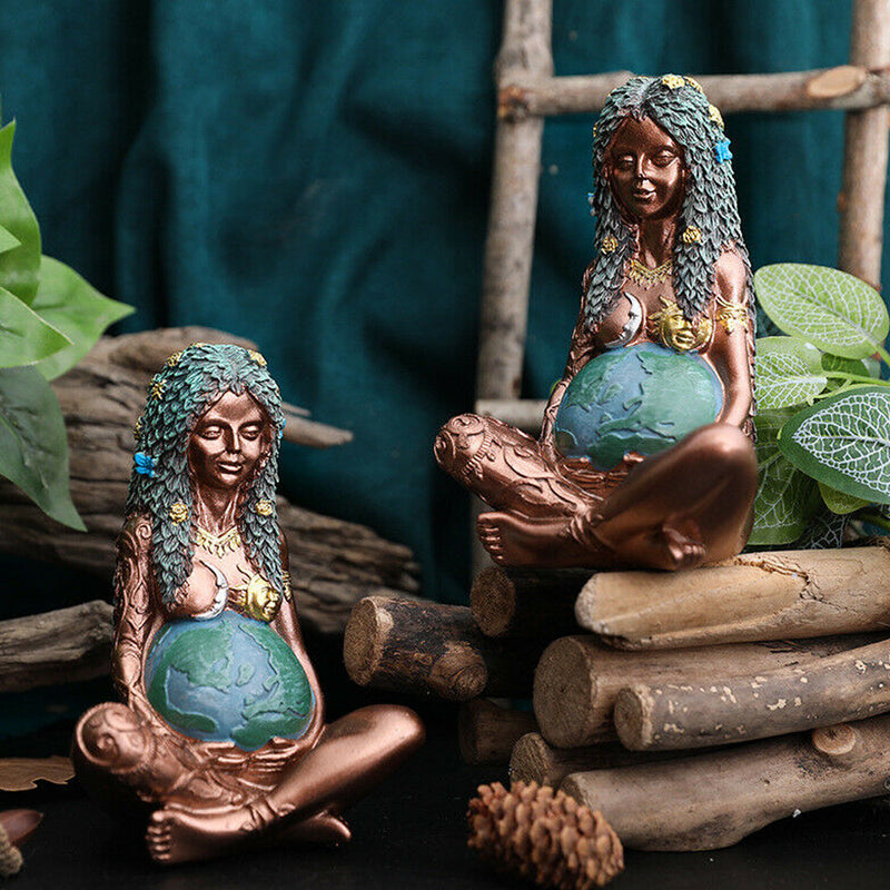 Mother Earth Goddess Art Statue Figurine Garden Ornament_9