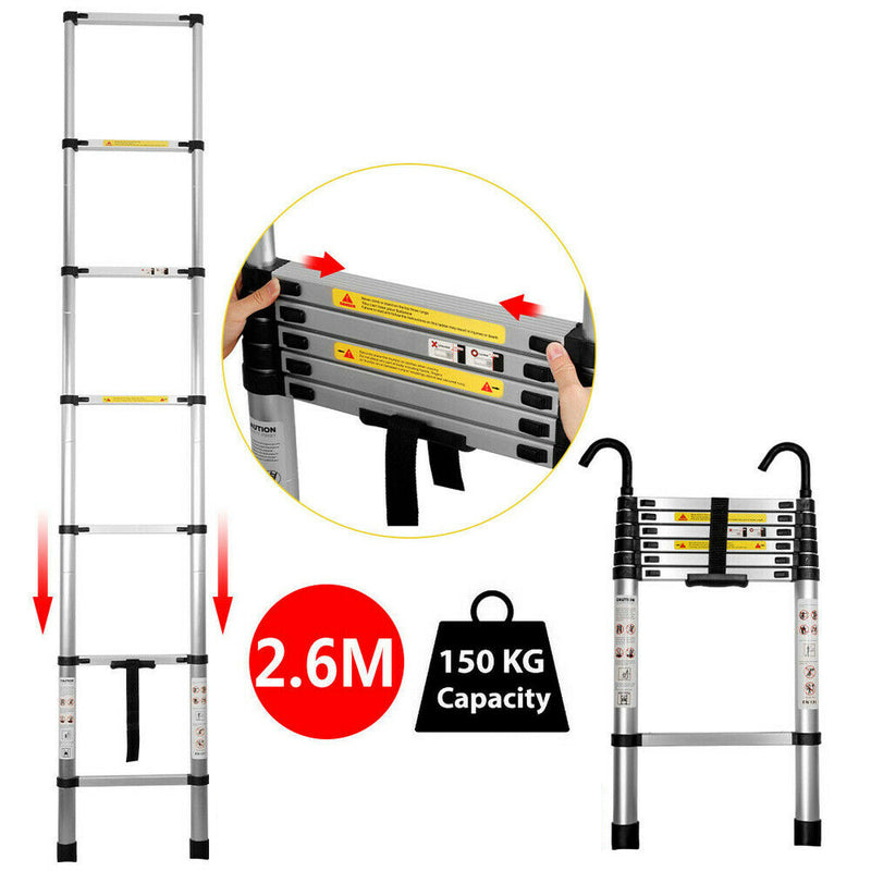 Portable Telescopic Roof Top Tent Ladder with Safety Hooks_11