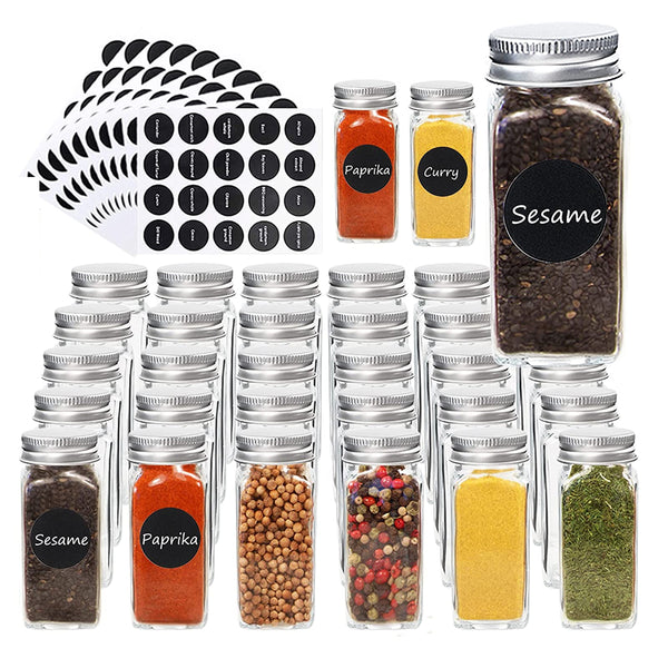 Pack of 12 Stainless Steel Glass Powdered Seasoning Bottles_0