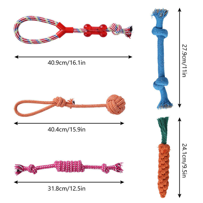 10PCS Pets Durable Cotton Rope Pull Teeth Clean Chew Toy Set_6