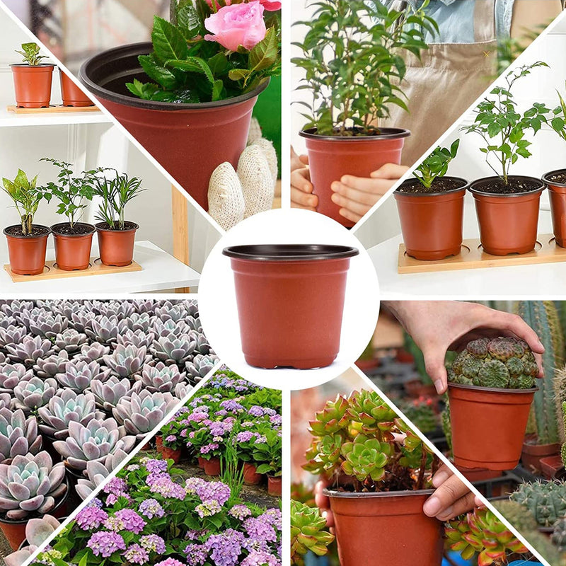 Pack of 100 Plastic Plant Flower Garden Nursery Seedling Pot_10