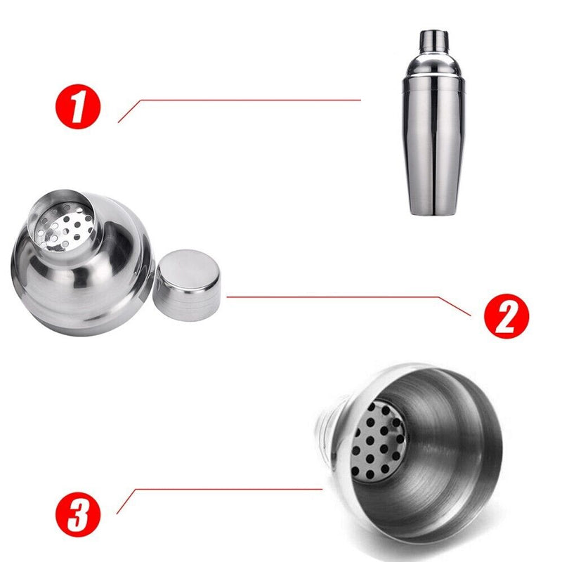 5pcs Stainless Steel Cocktail Shaker Set Bartending Drink Mixer_13