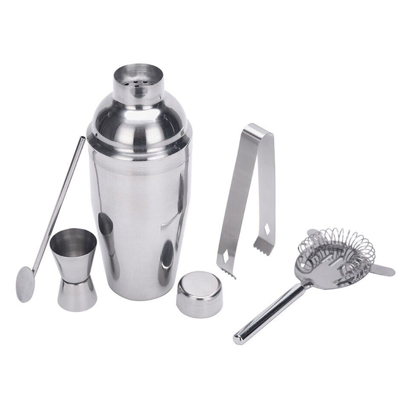 5pcs Stainless Steel Cocktail Shaker Set Bartending Drink Mixer_1