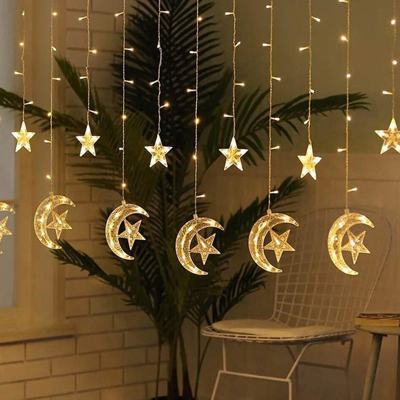 3.5m LED Curtain String Light Star & Moon Home Decorative Fairy Lamp_13