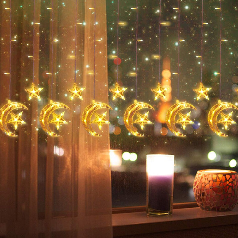 3.5m LED Curtain String Light Star & Moon Home Decorative Fairy Lamp_14