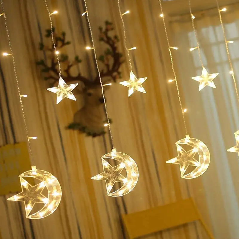 3.5m LED Curtain String Light Star & Moon Home Decorative Fairy Lamp_7