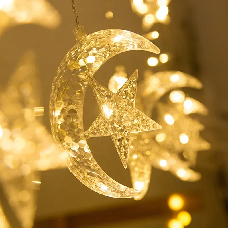 3.5m LED Curtain String Light Star & Moon Home Decorative Fairy Lamp_9