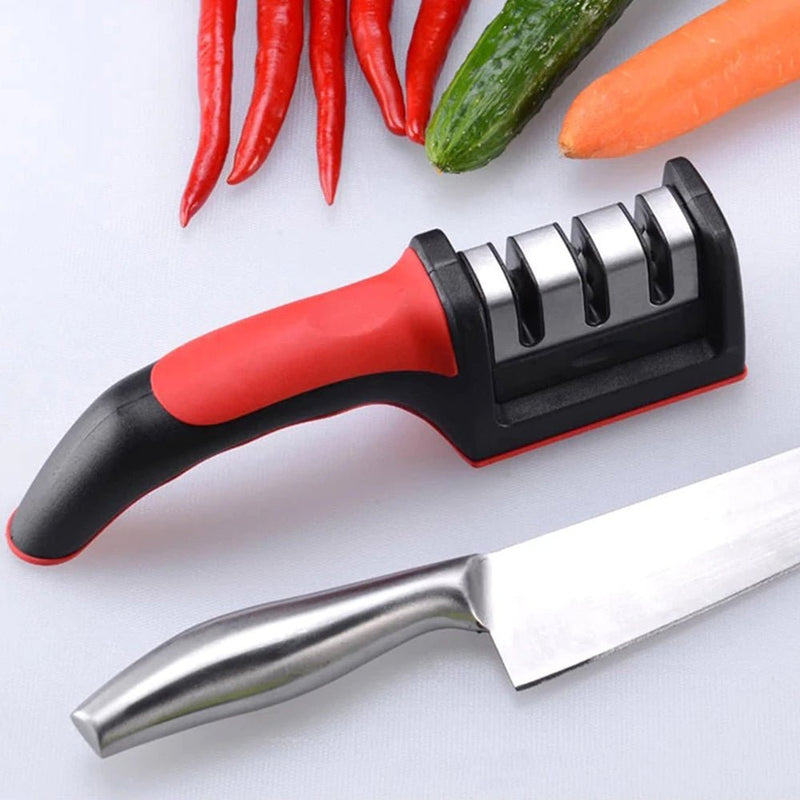 3 Levels Multipurpose Manual Kitchen Knife Sharpening Tool - Homefaire