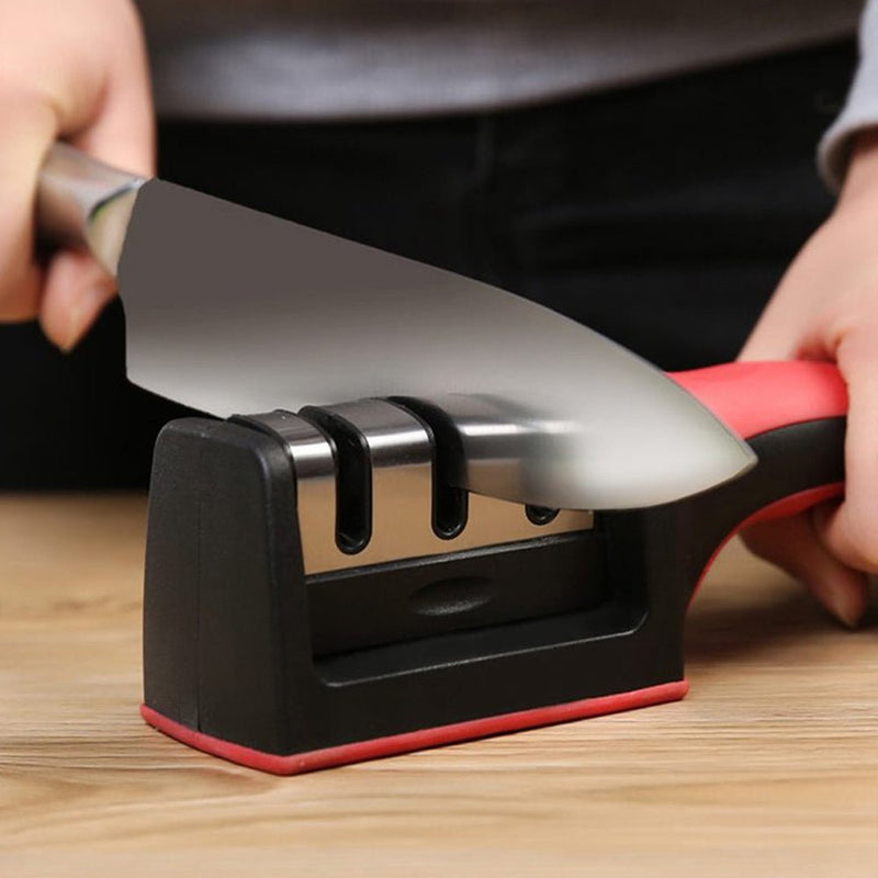 3 Levels Multipurpose Manual Kitchen Knife Sharpening Tool - Homefaire