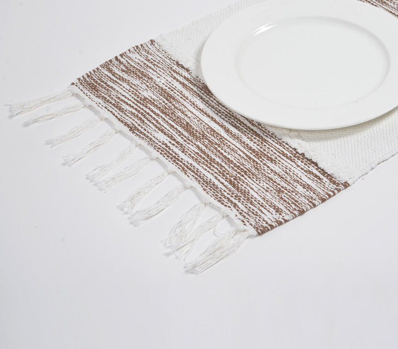 Brown Borders Cotton Placemats (Set of 4)