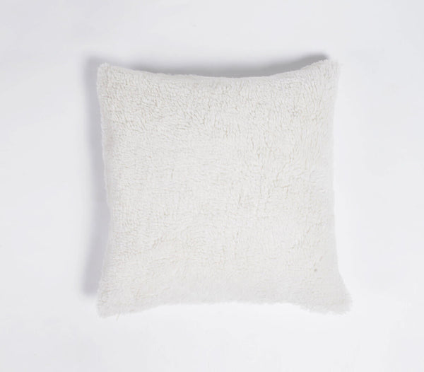 Handwoven Cotton Furry Cushion Cover