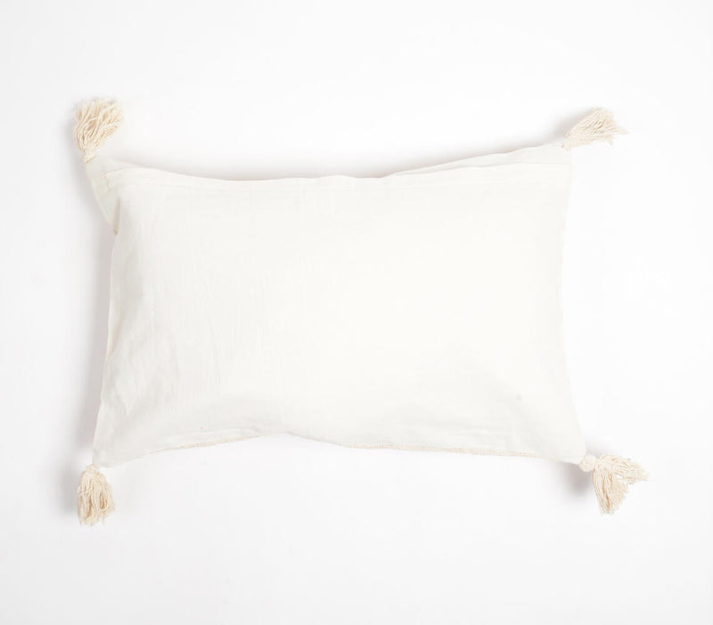 Tufted & Tassled Lumbar Cotton Cushion Cover