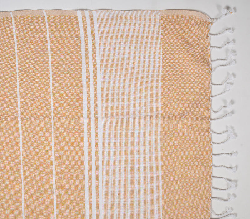Handwoven Cotton striped Melon & Ash Bath Towels (Set Of 2)