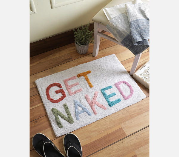 Get Naked Typography Tufted Cotton Bathmat