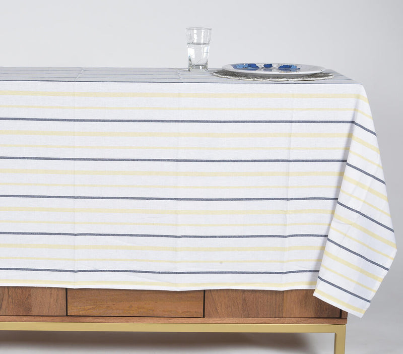 Pinstriped 4-Seater Cotton Tablecloth