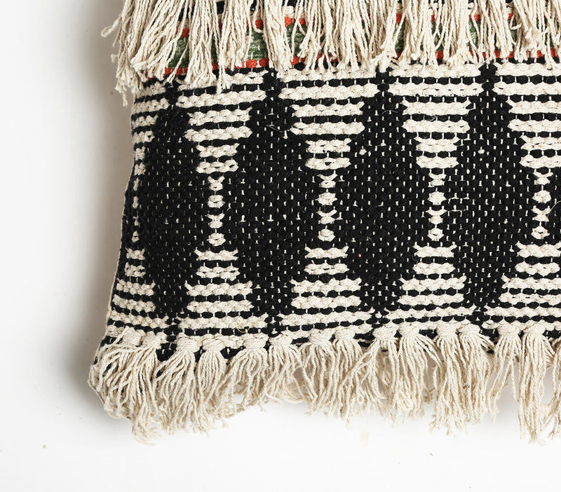 Textured Cushion Cover with Tassels