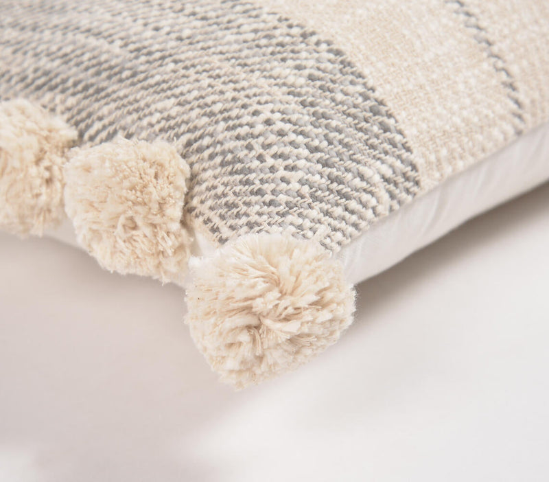 Pastel Textured Cotton Lumbar Cushion Cover