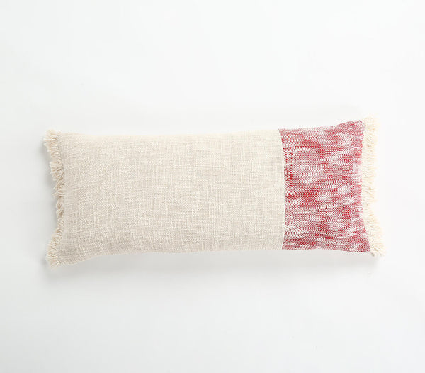 Handwoven Lumbar Cushion Cover with Fringes