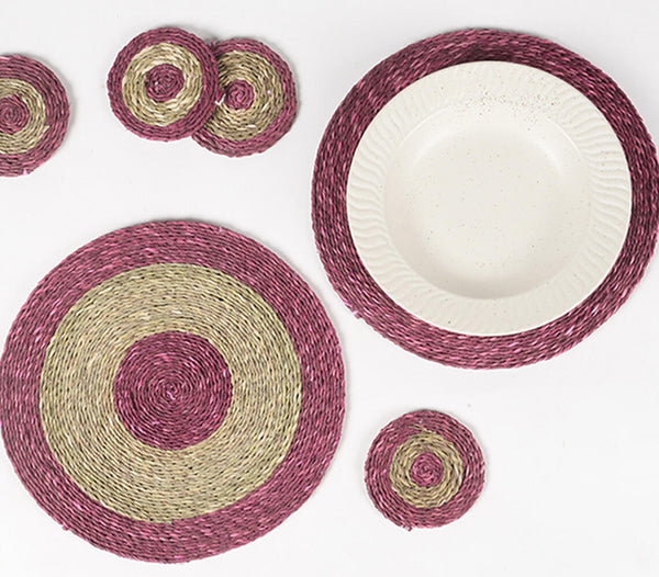 Handwoven Sabai Grass Placemats & Coasters (set of 4 each)
