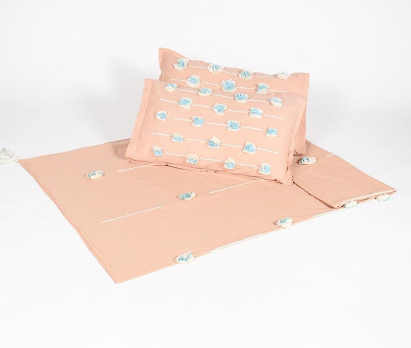 Tassel Embellished Cotton Duvet & Pillow cover set