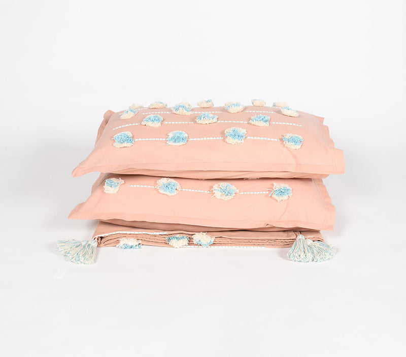 Tassel Embellished Cotton Duvet & Pillow cover set