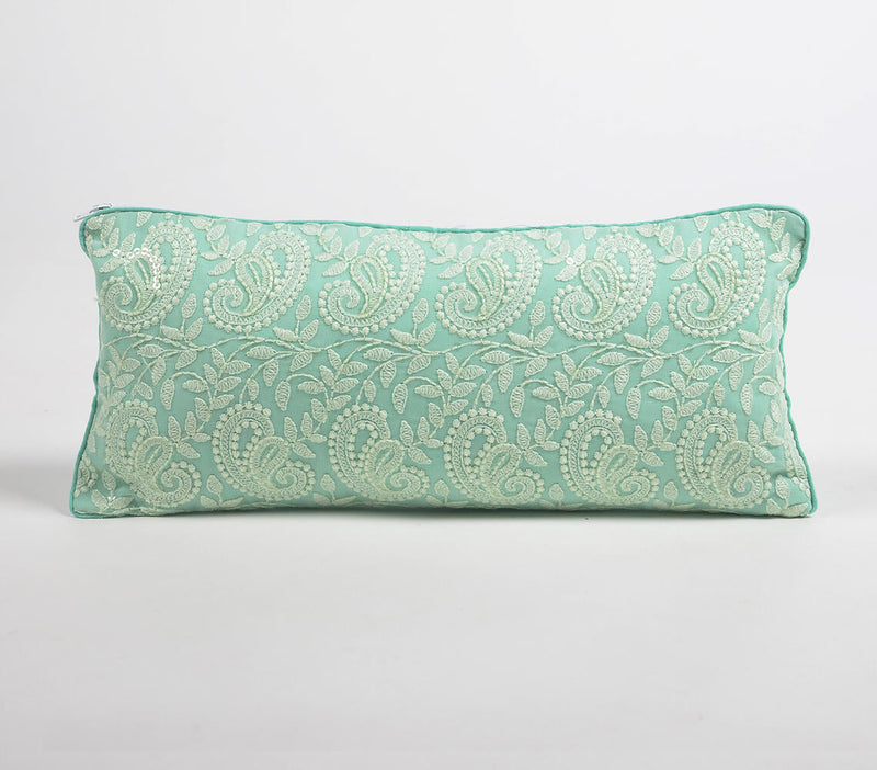 Paisley Hand Embroidered Lumbar Cushion Cover