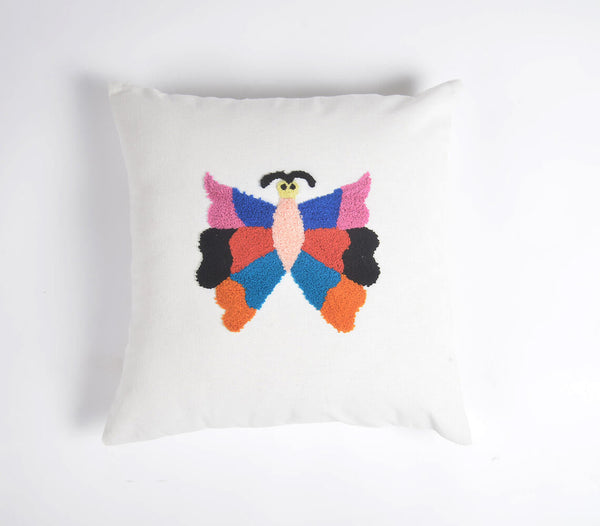 Quirky Butterfly Embroidered Cushion Cover