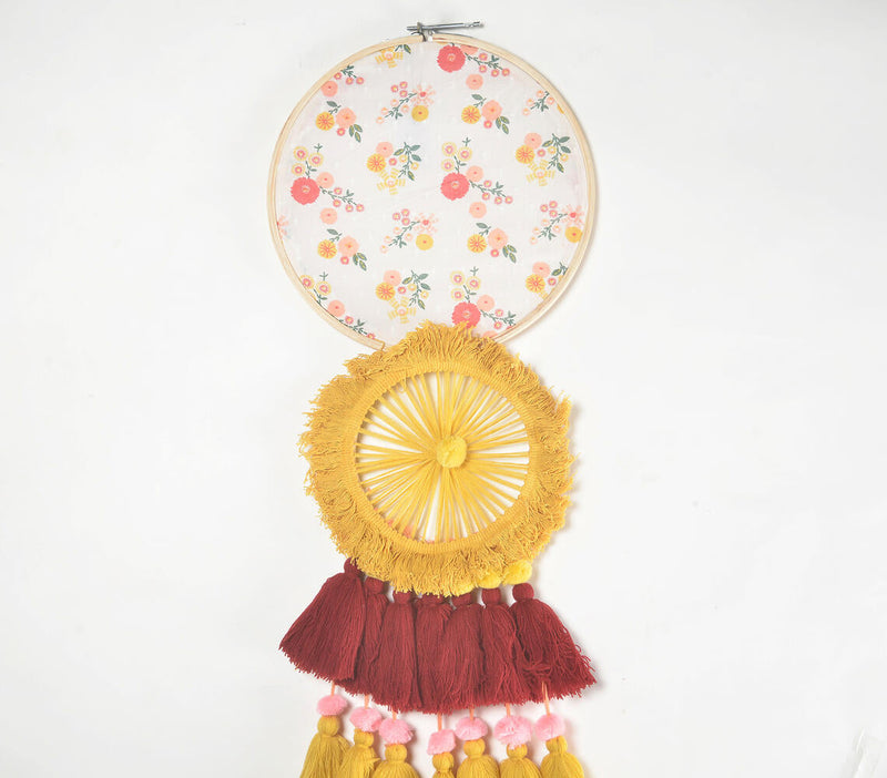 Vintage Floral & Chunky Tasseled Dreamcatcher