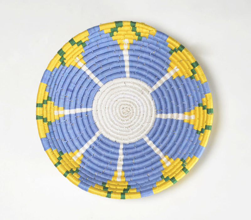 Handwoven Summer Periwinkle Round Wall Plate