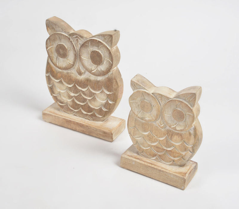 Wooden Owls Decoratives (Set of 2)