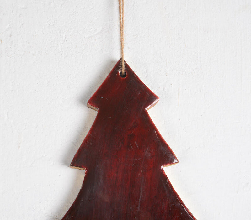 Enamelled Wooden Hanging Christmas Ornaments