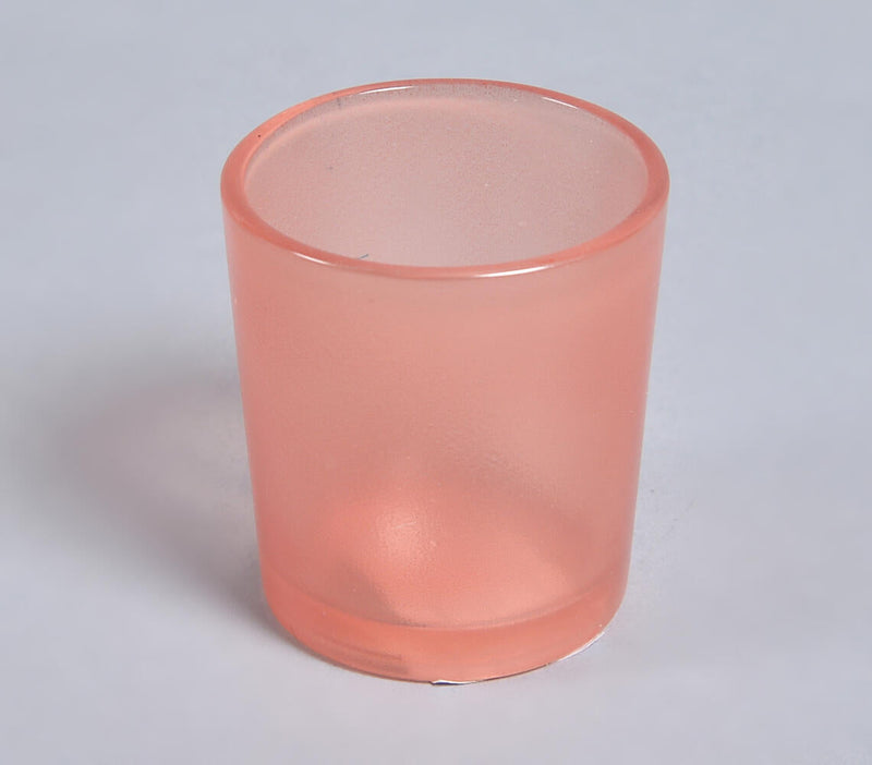 Coral Frosted Glass Votives (set of 2)
