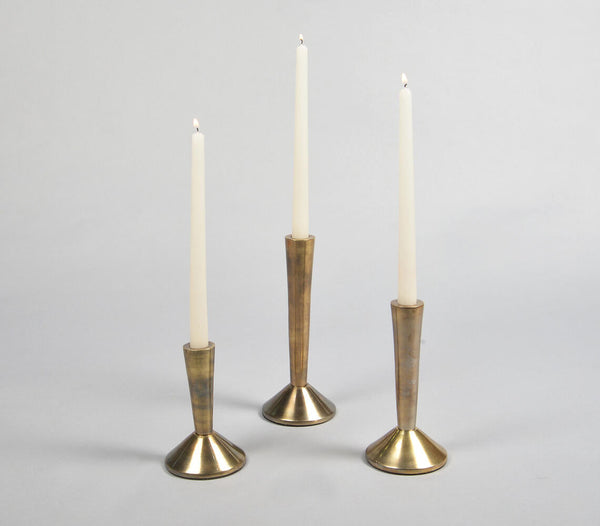 Lacquered Aluminium Candle Holders (Set of 3)