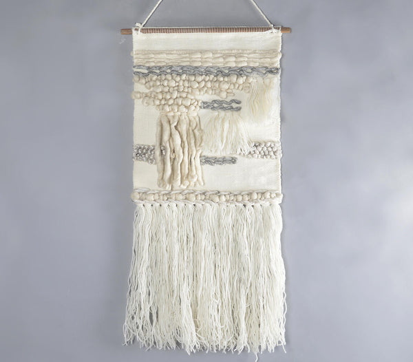 Fringed Handwoven Woolen Wall Hanging
