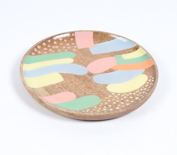 Handcrafted Mango Wood Abstract Plate