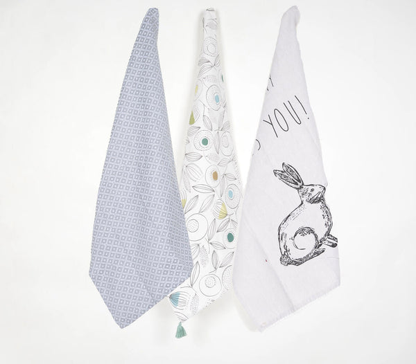 Bunny Love You' Botanical Kitchen Towels (Set of 3)