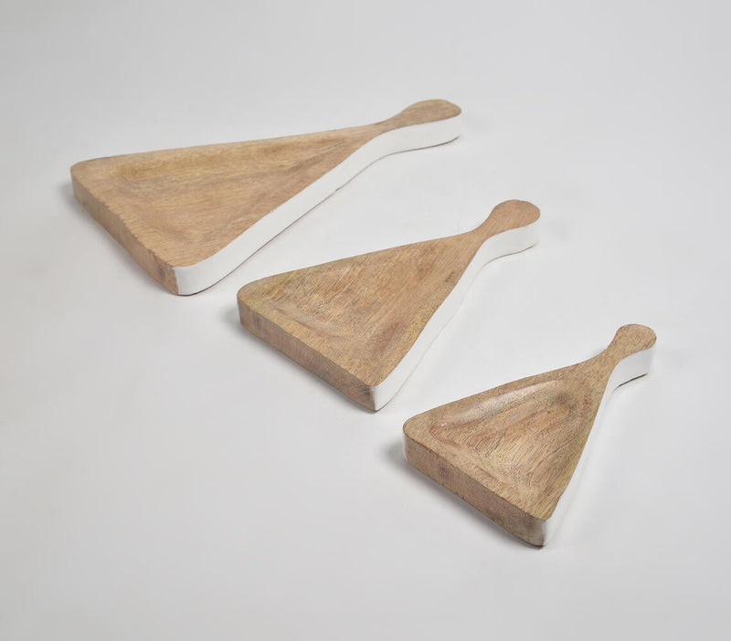 Triangular Wooden Trays (Set of 3)