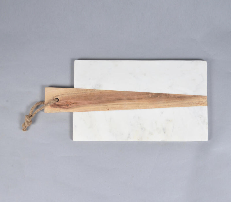 Hand Cut Marble & Acacia Wood Cheese Board