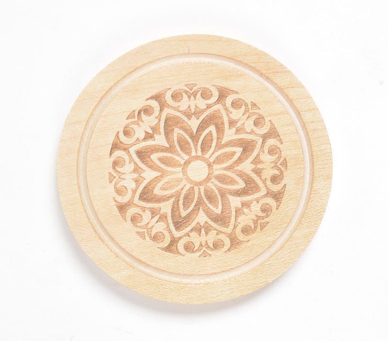 Engraved Wooden Mandala Coasters (Set of 6)