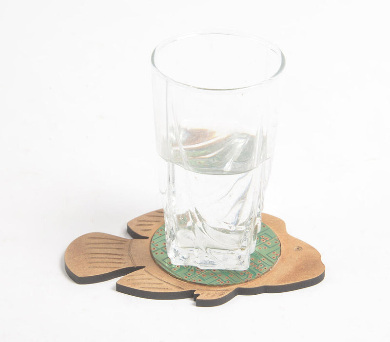 Recycled Circuit Board & MDF Fish-Shaped Coaster