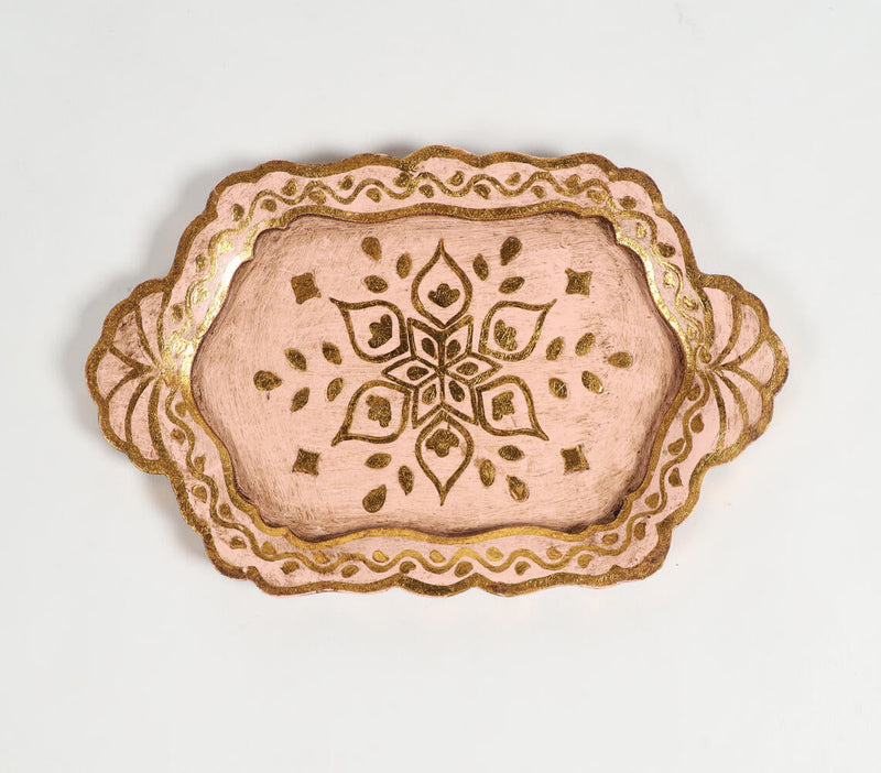 Hand Painted Wooden Floral Serving Tray