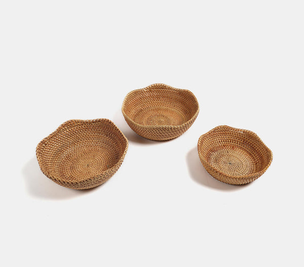 Handwoven Cane Earthy Bowls