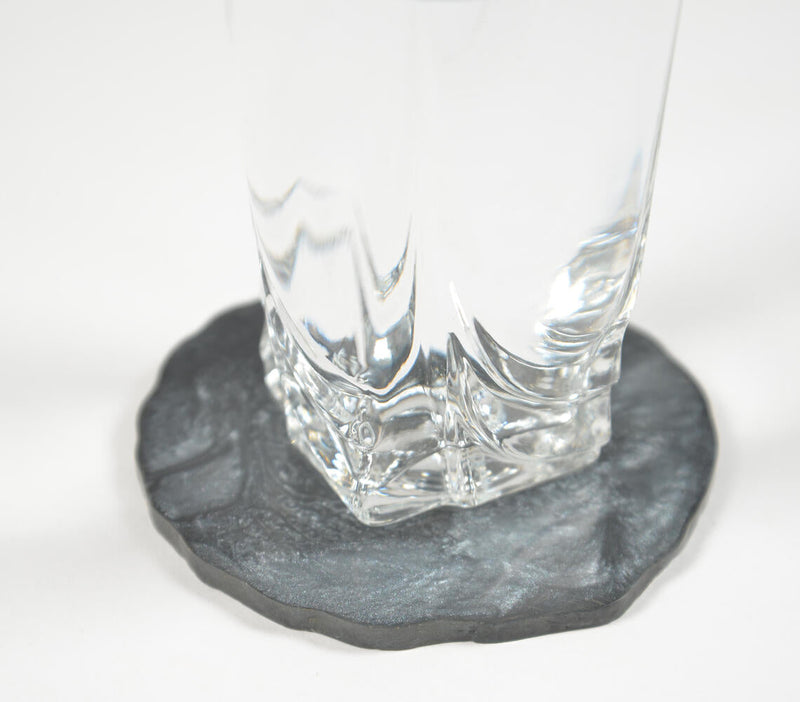 Sparkly Charcoal Resin Coasters (set of 4)