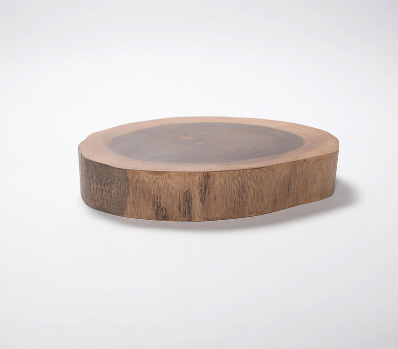 Natural Log-Shaped Wooden platter