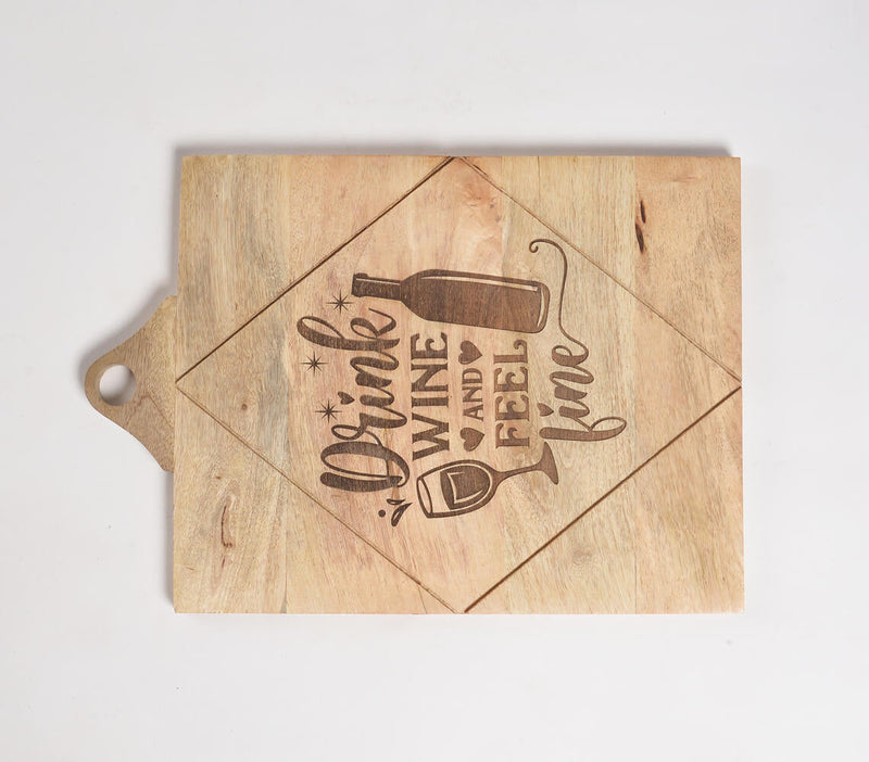 Fine as Wine' Engraved mango Wood Cutting Board