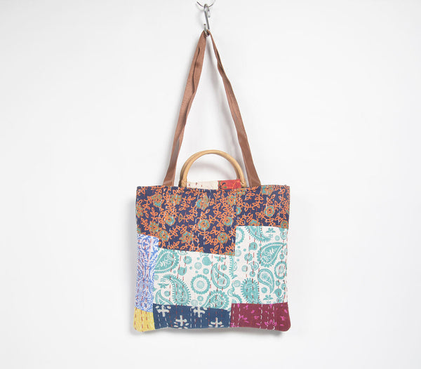 Abstract Patchwork & Kantha Tote Bag Eco