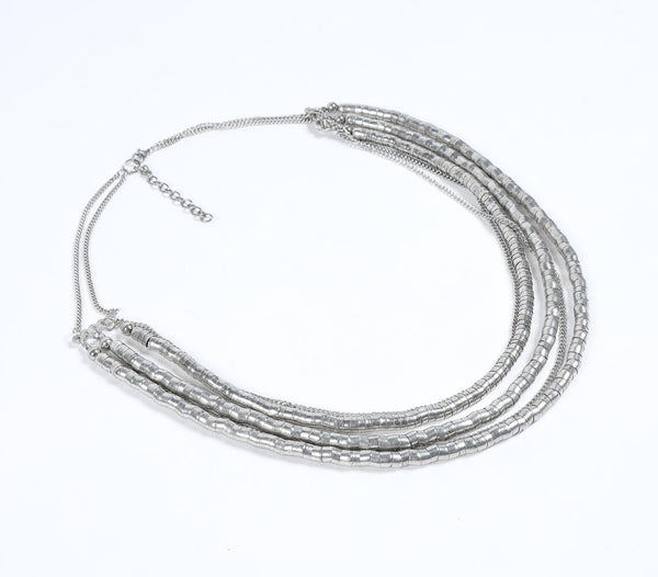 Silver-Toned Layered Necklace