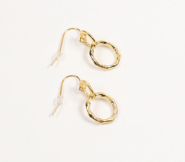 Recycled Brass Twisted Hoop Dangler Earrings