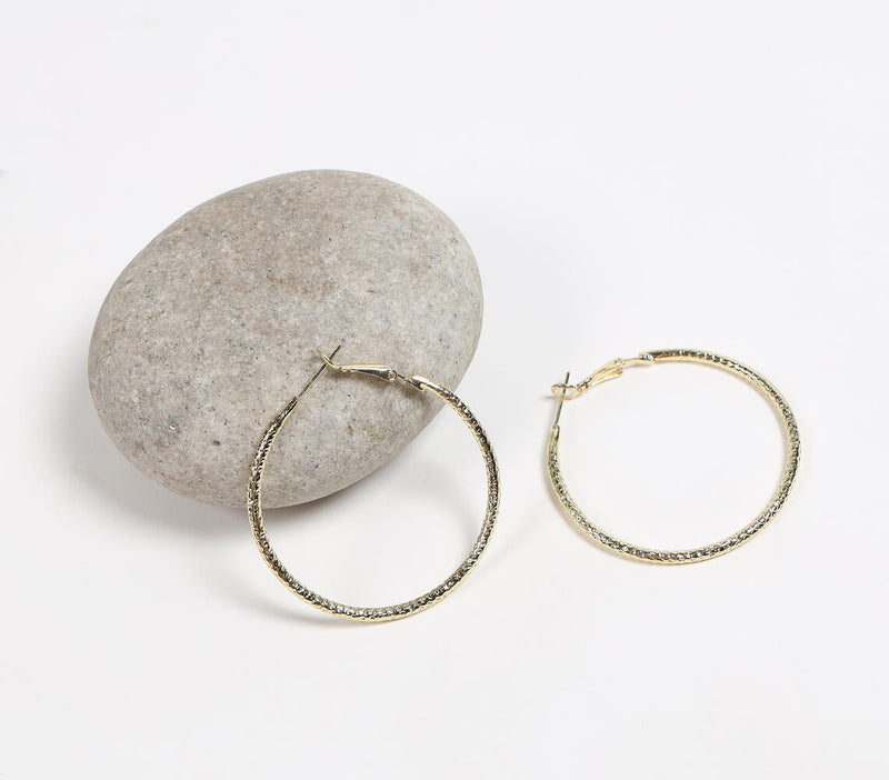 Recycled Sustainable Brass Minimal Hoop Earrings